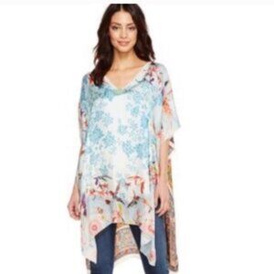 Johnny Was silk poncho cover up